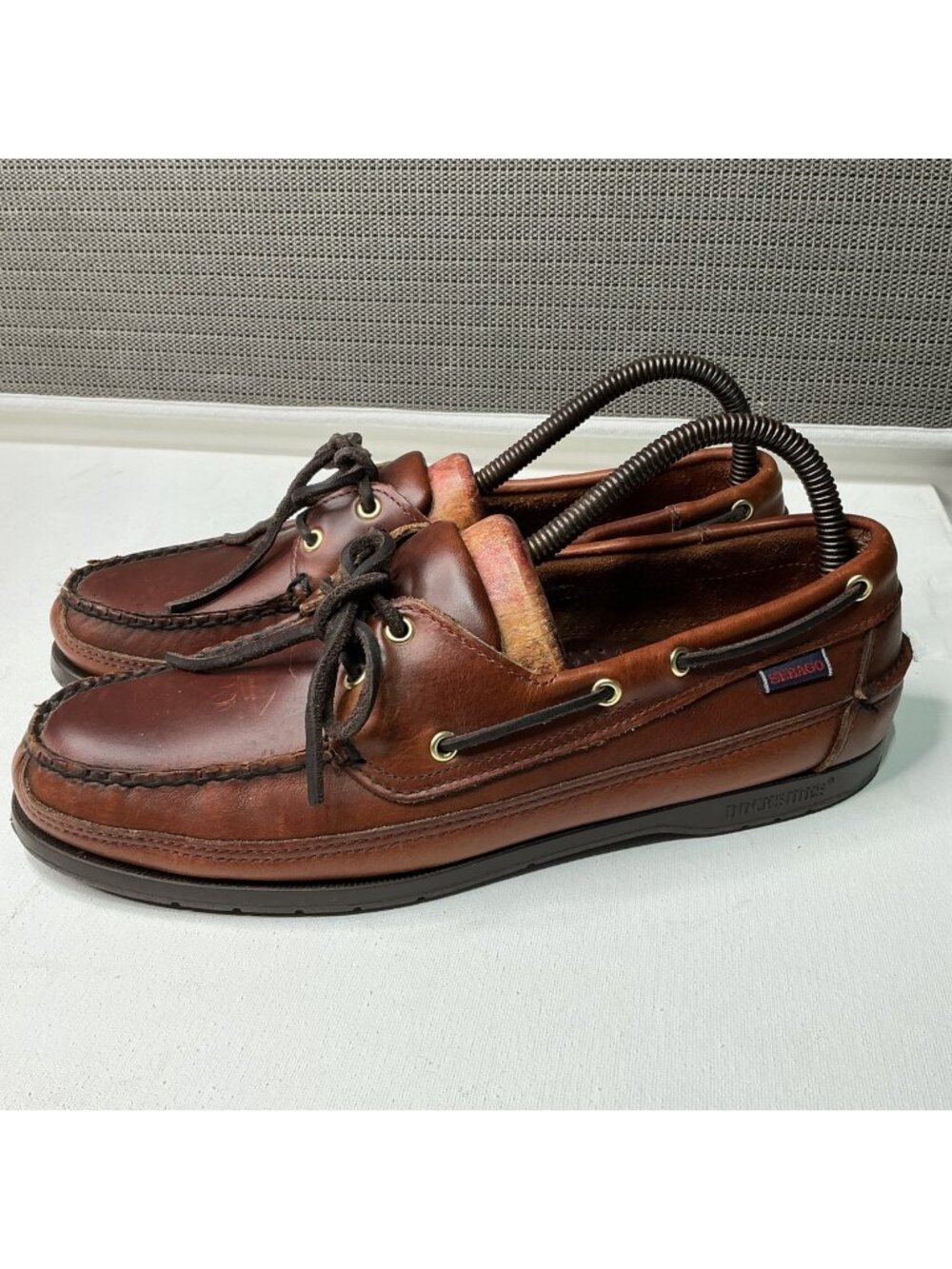 Sebago Mens Dockside Brown Leather Boat Shoes US 8.5 Great Condition